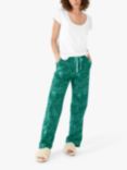 hush Joy Tiger Stripe Organic Cotton Flannel Pyjama Bottoms, Green