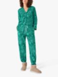 hush Joy Tiger Stripe Organic Cotton Flannel Pyjama Set, Green