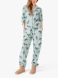 hush Joy Zebras Organic Cotton Flannel Pyjama Set, Light Blue