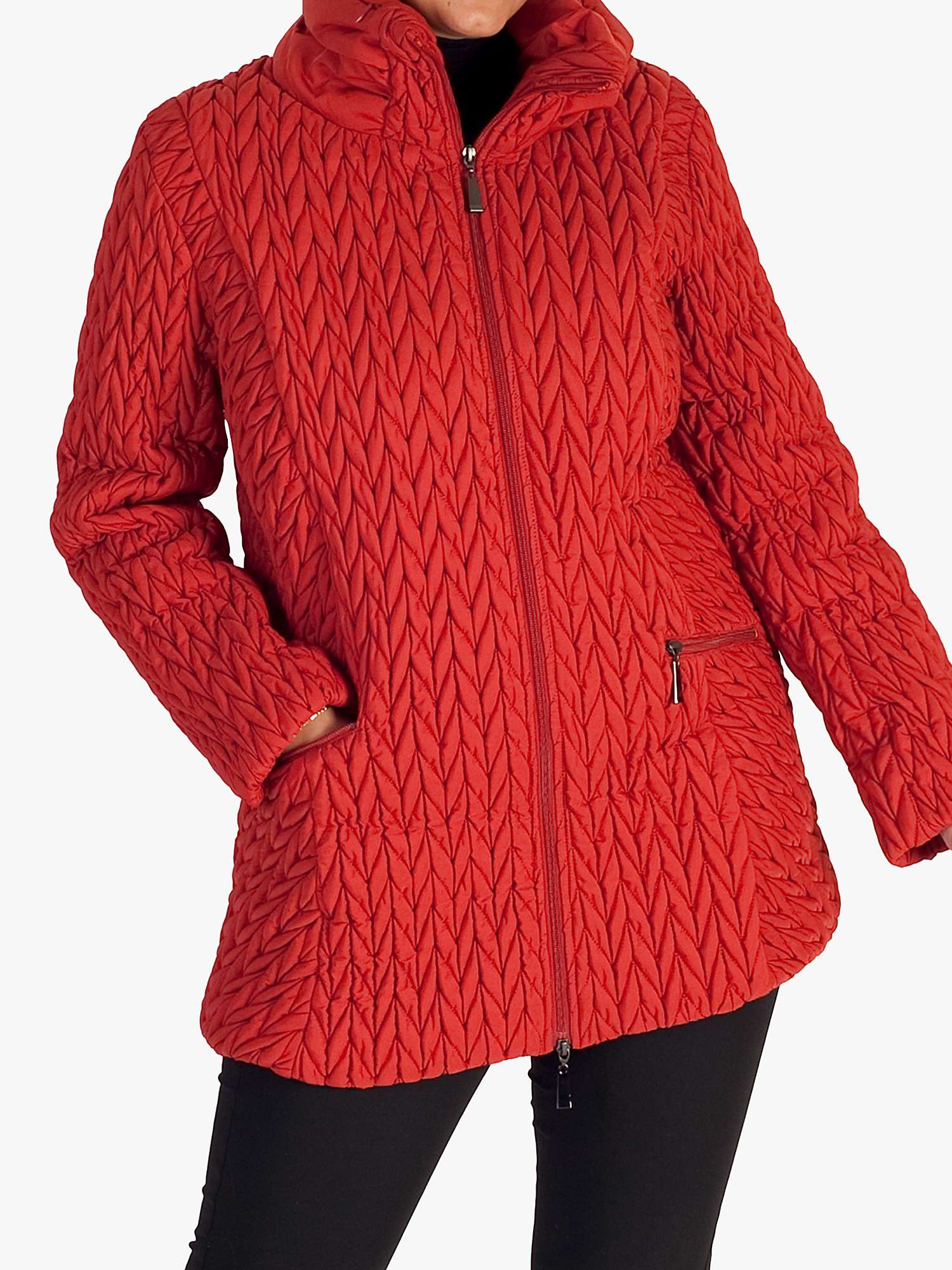 Buy Chesca Cable Knit Quilted Coat Online at johnlewis.com