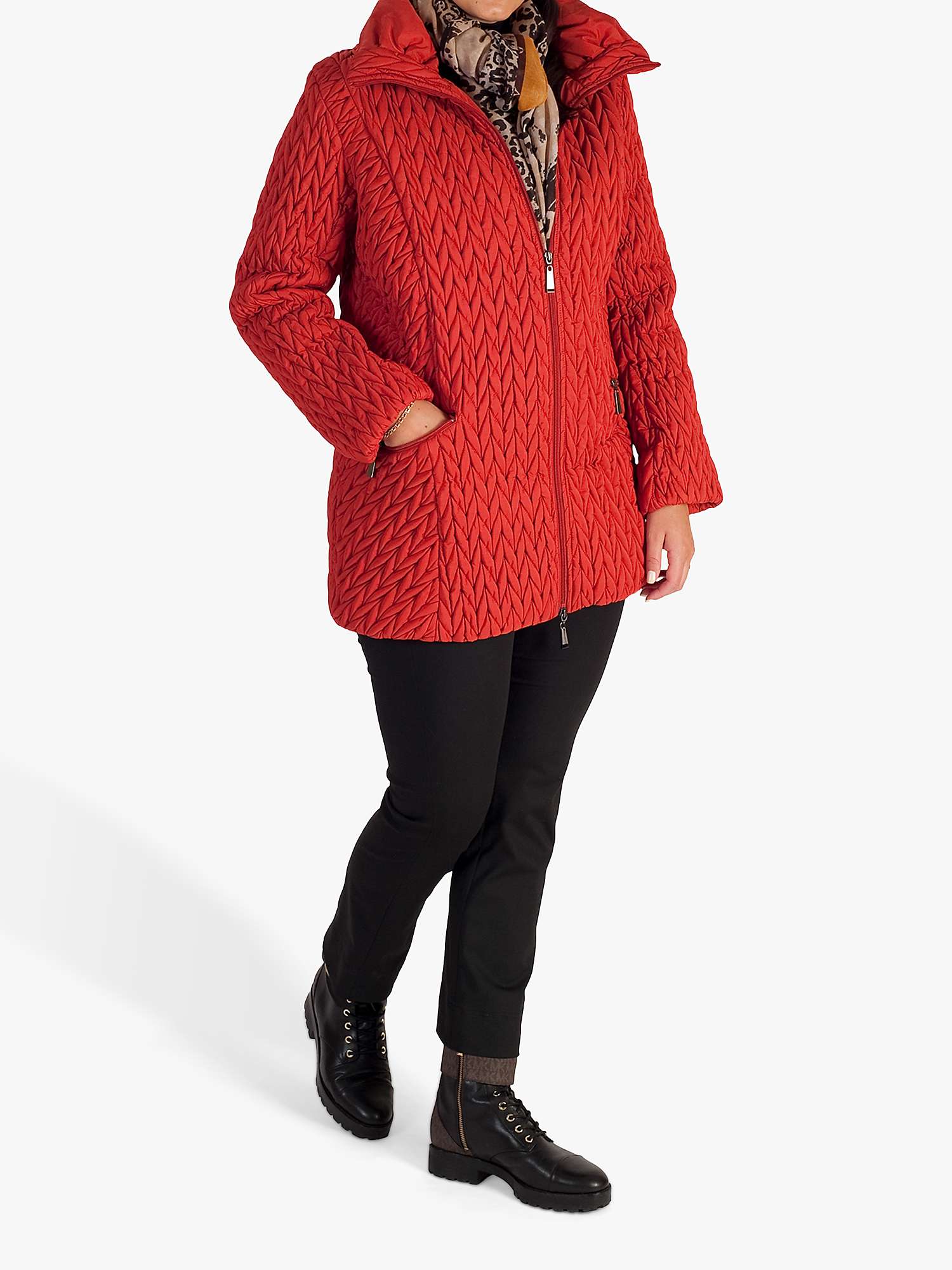 Buy Chesca Cable Knit Quilted Coat Online at johnlewis.com
