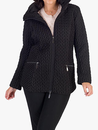 Chesca Cable Knit Quilted Coat