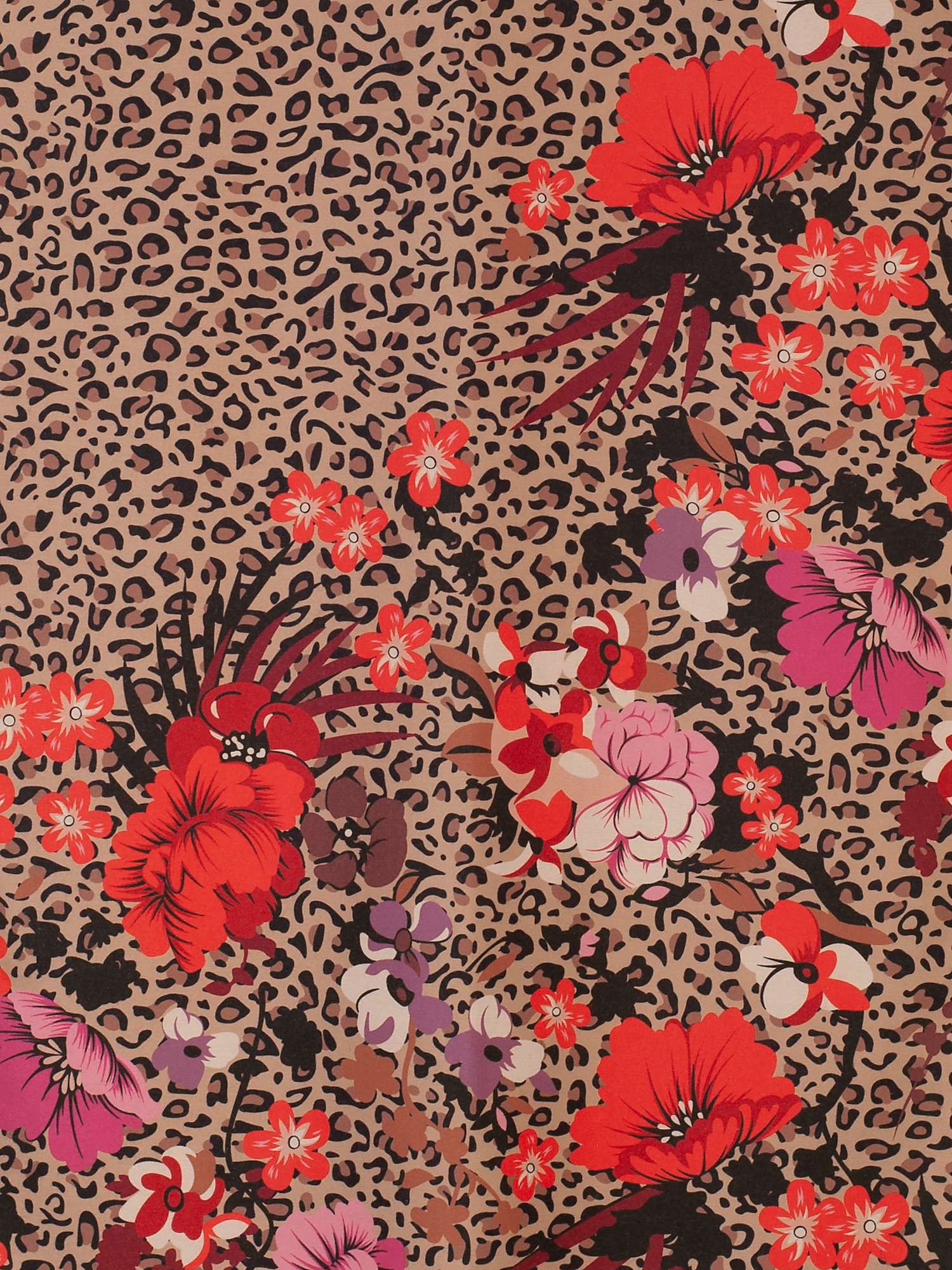 Buy chesca Leopard And Floral Print Scarf, Camel Online at johnlewis.com