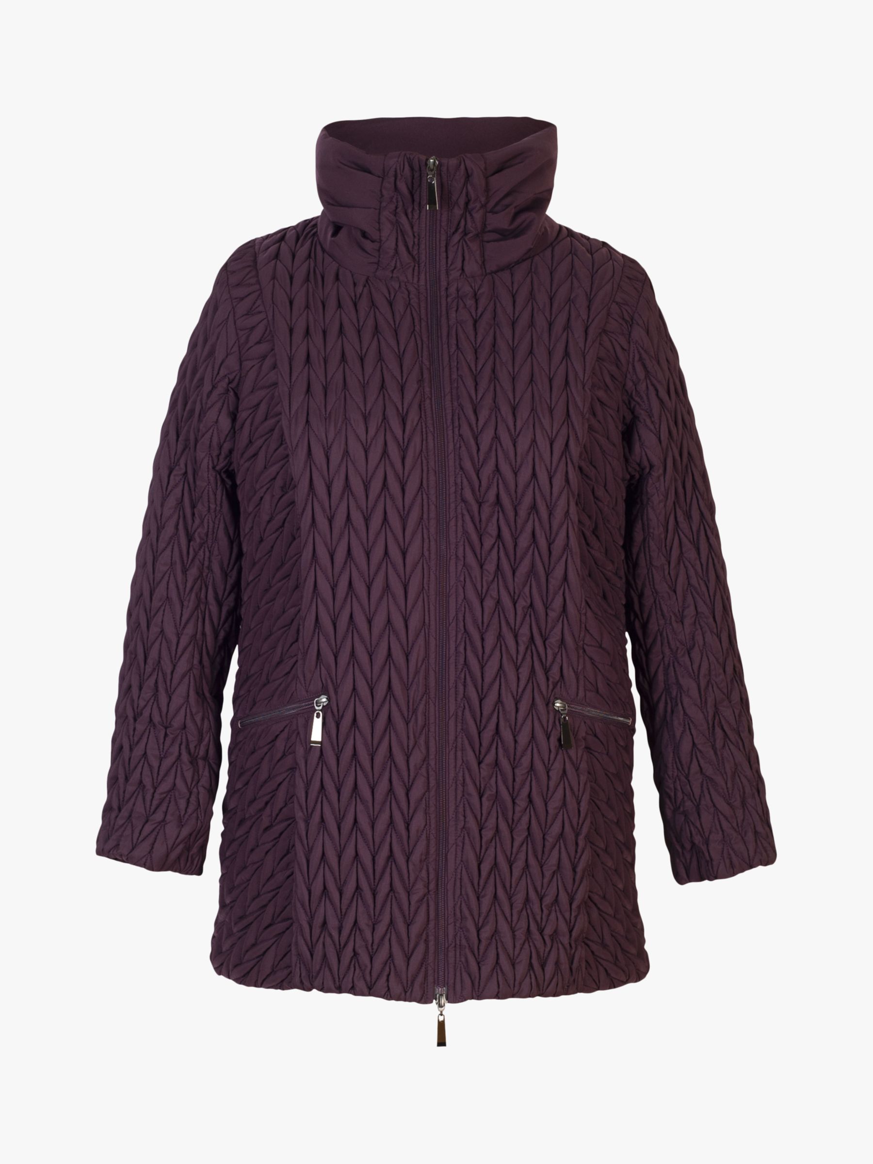 Buy Chesca Cable Embroidered Quilted Coat Online at johnlewis.com