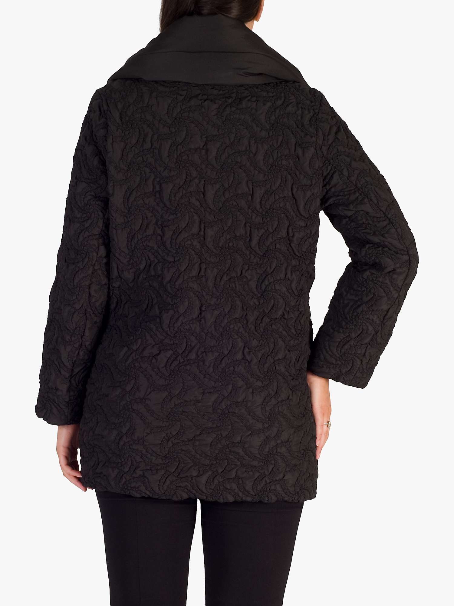 Buy chesca Squiggle Embroidered Quilted Coat, Black Online at johnlewis.com