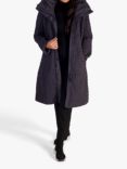Chesca Cable Quilted Long Coat, Dark Amethyst