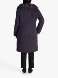 Chesca Cable Quilted Long Coat, Dark Amethyst