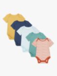 John Lewis & Partners Baby Stripe Bodysuit, Pack of 5, Multi