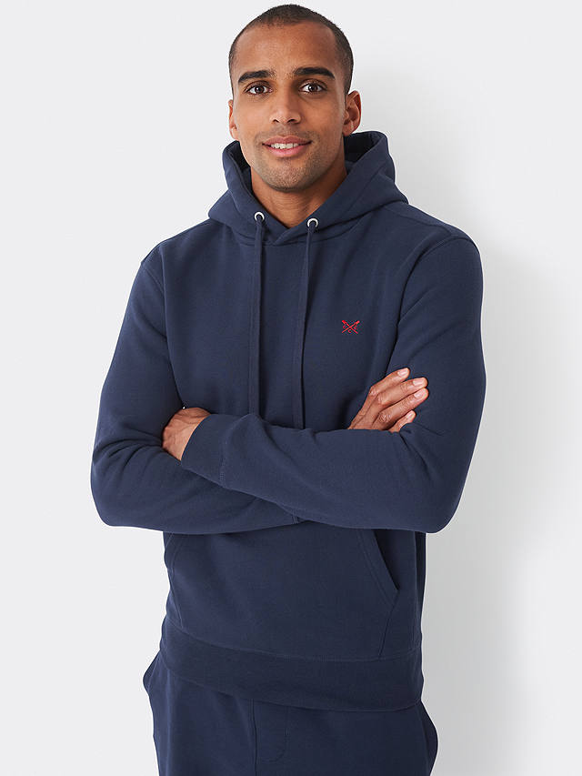 Crew Clothing Crossed Oars Cotton Blend Hoodie, Navy Blue