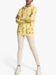 Ghost Organic Cotton Floral Embroidered Hoodie, Lemon