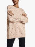 Ghost Organic Cotton Floral Embroidered Loose Fit Sweatshirt, Taupe
