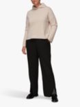 Whistles Side Split Hem Crepe Trousers, Black