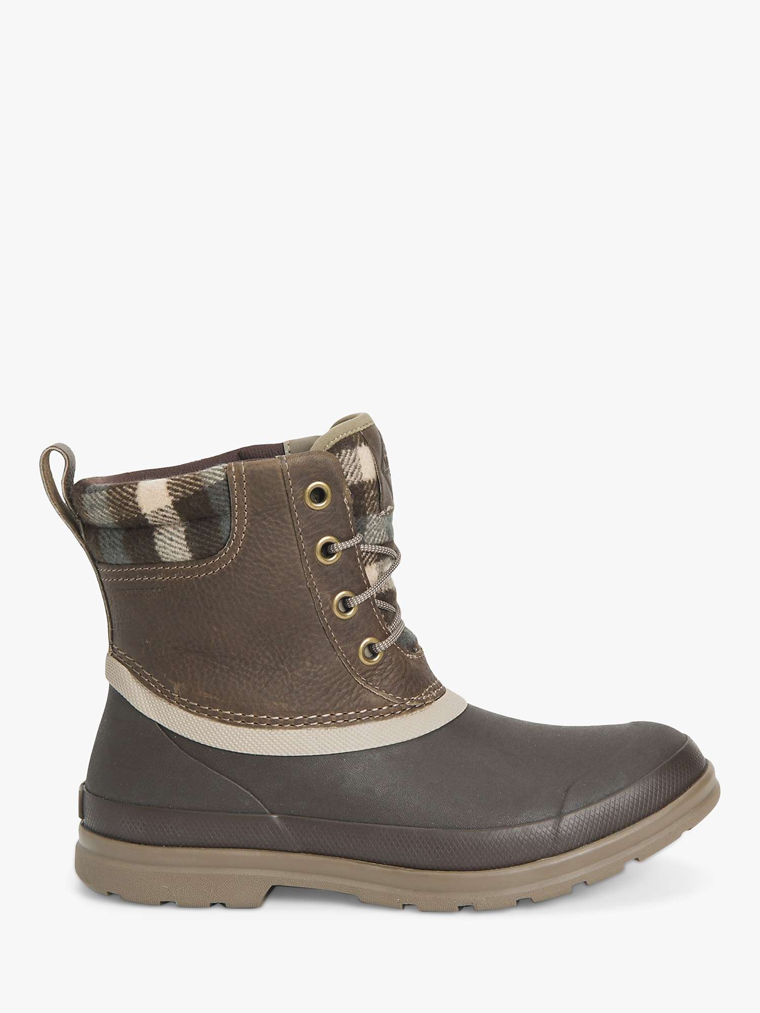 Buy Muck Originals Duck Lace Up Leather Short Wellington Boots, Walnut/Brown Online at johnlewis.com