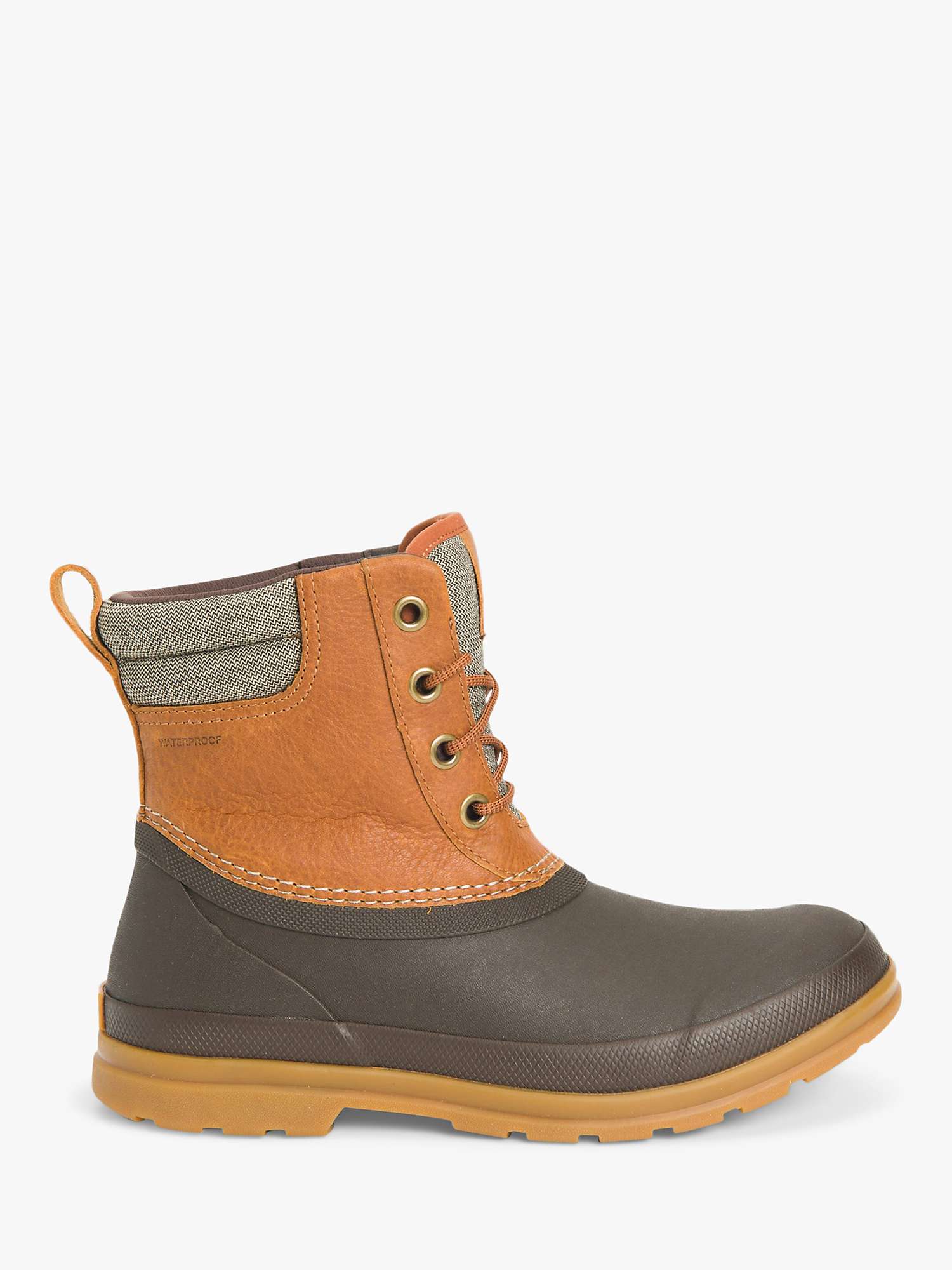 Buy Muck Originals Duck Lace Up Leather Short Boots, Tan/Dark Brown Online at johnlewis.com