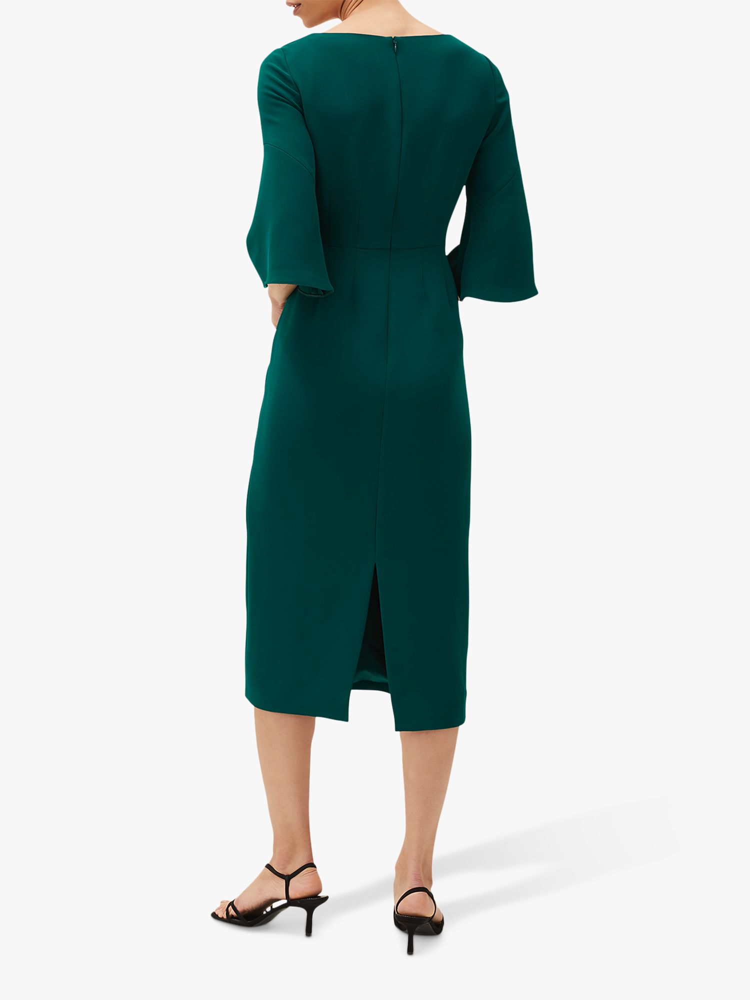 Phase Eight Layla Bow Detail Dress, Emerald at John Lewis & Partners