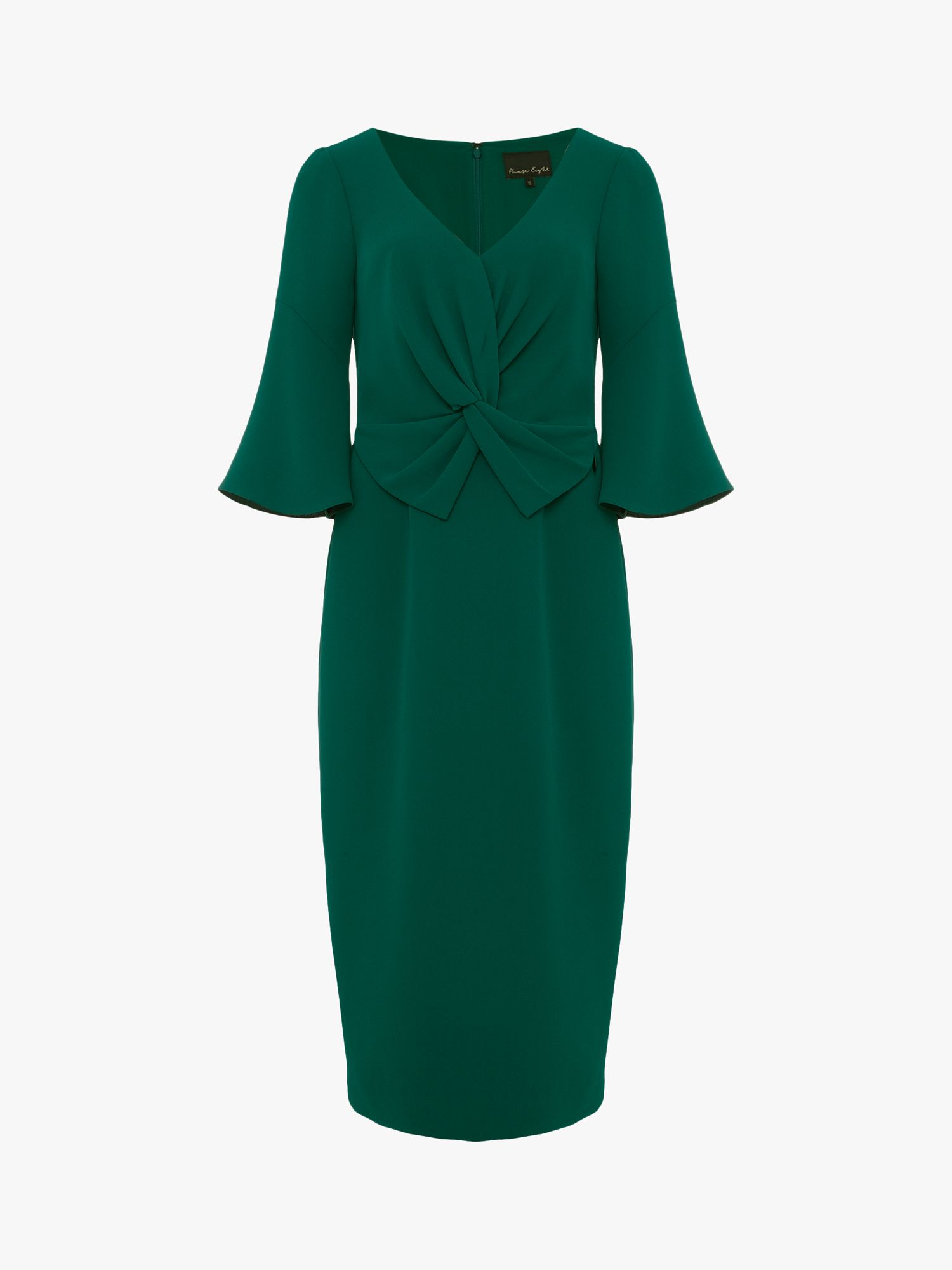 Phase Eight Layla Bow Detail Dress, Emerald at John Lewis & Partners