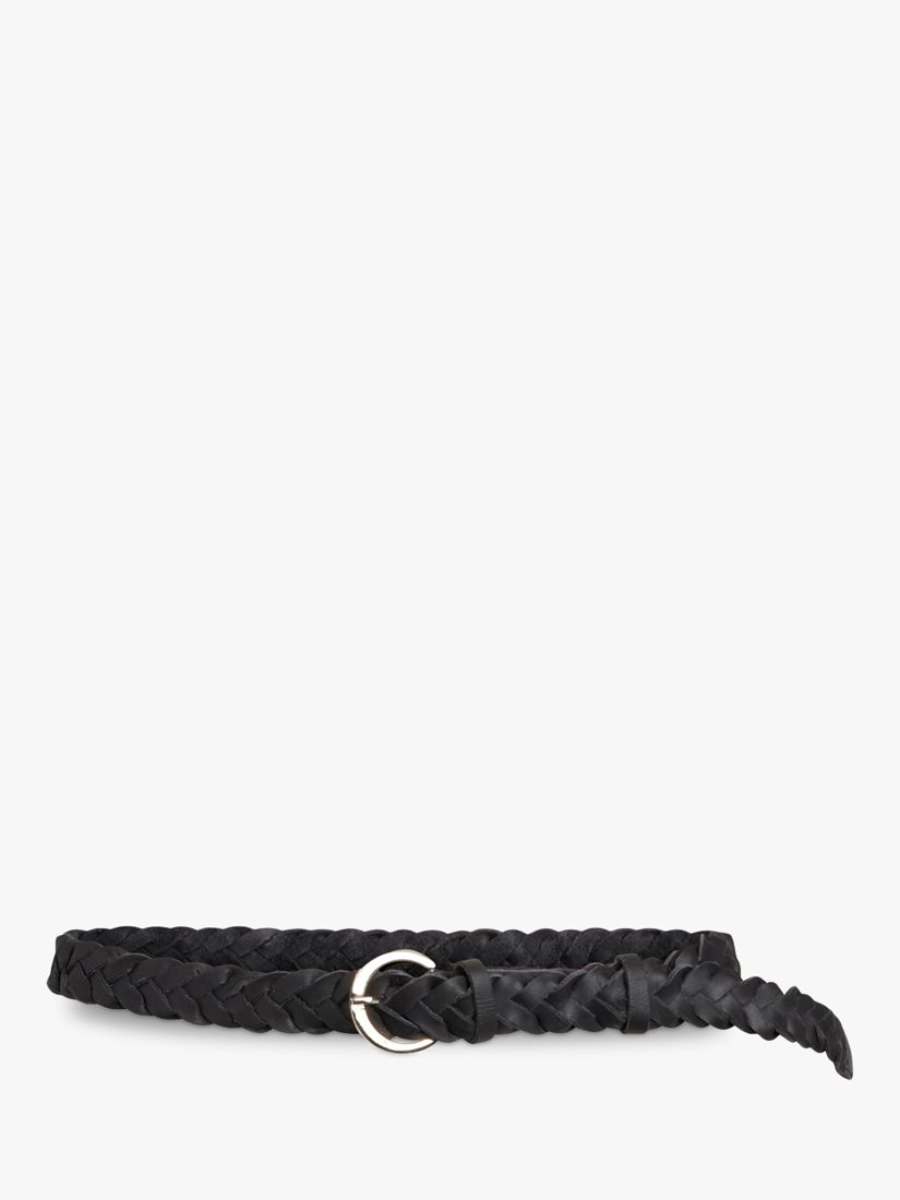 Unmade Copenhagen Charin Leather Braided Belt, Black