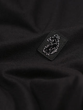 LUKE 1977 Pima Glossy Lion Badge Cotton T-Shirt, Jet Black