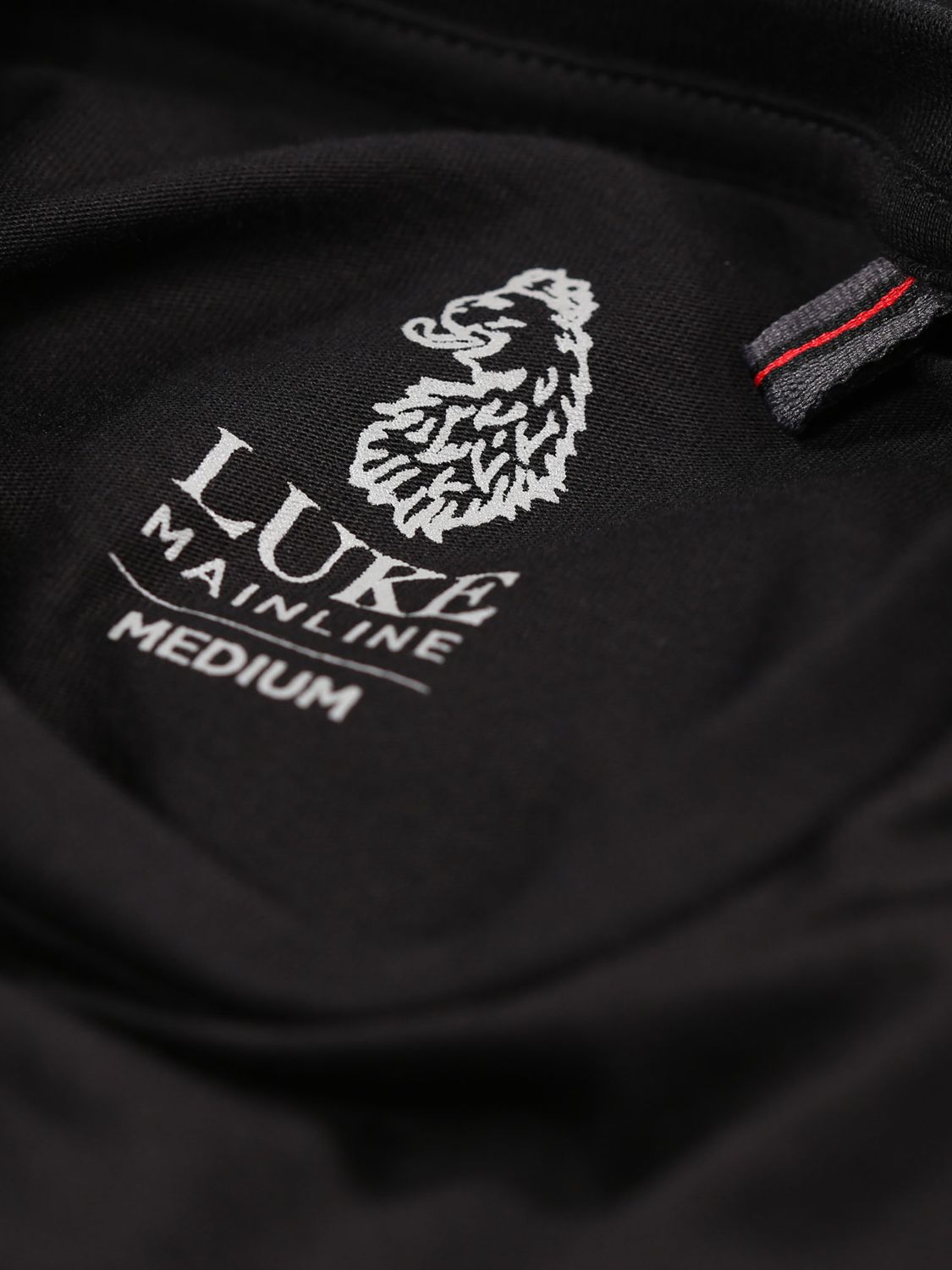 LUKE 1977 Pima Glossy Lion Badge Cotton T-Shirt, Jet Black, XS