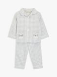 John Lewis & Partners Baby Bear Check Print Pyjama Set, Grey