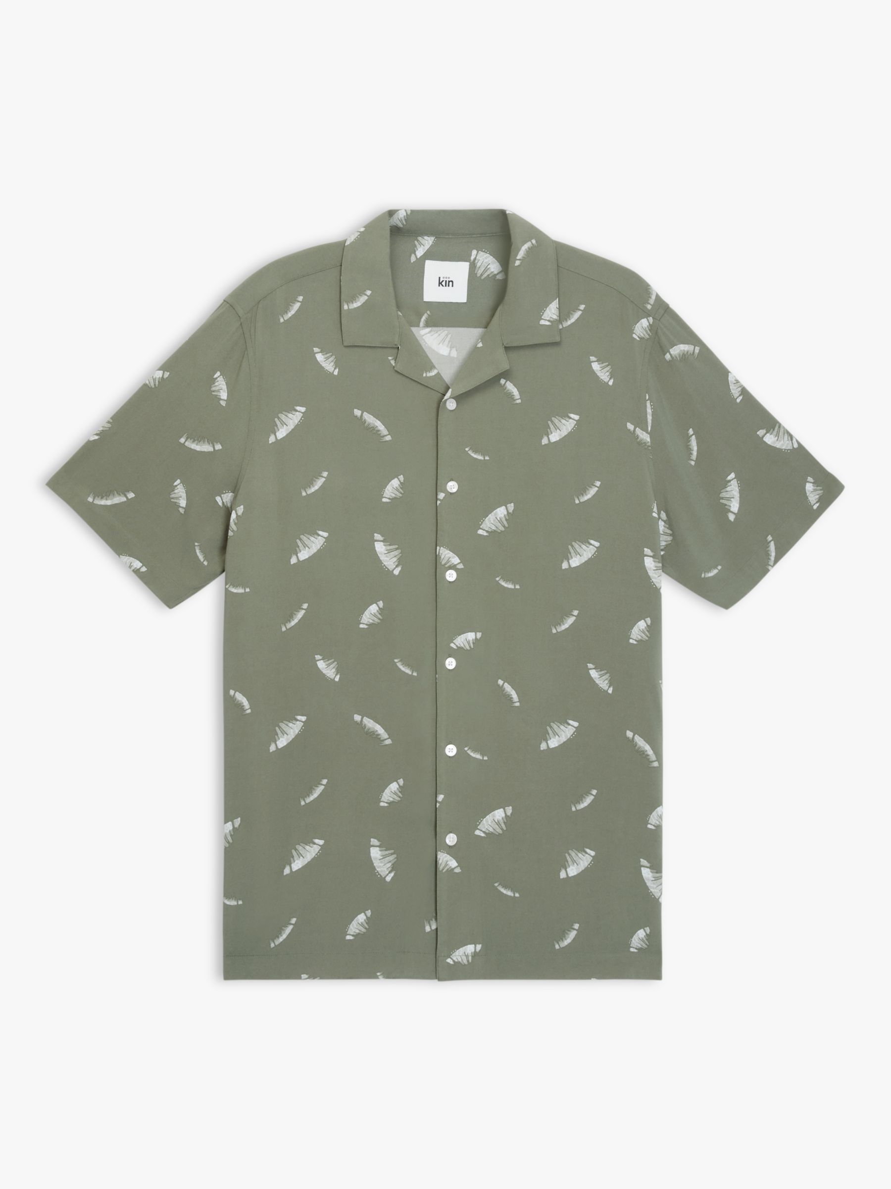 Kin Revere Collar Botanical Print Ecovero Shirt