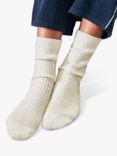 Pure Collection Cashmere Mix Bed Socks, Soft White