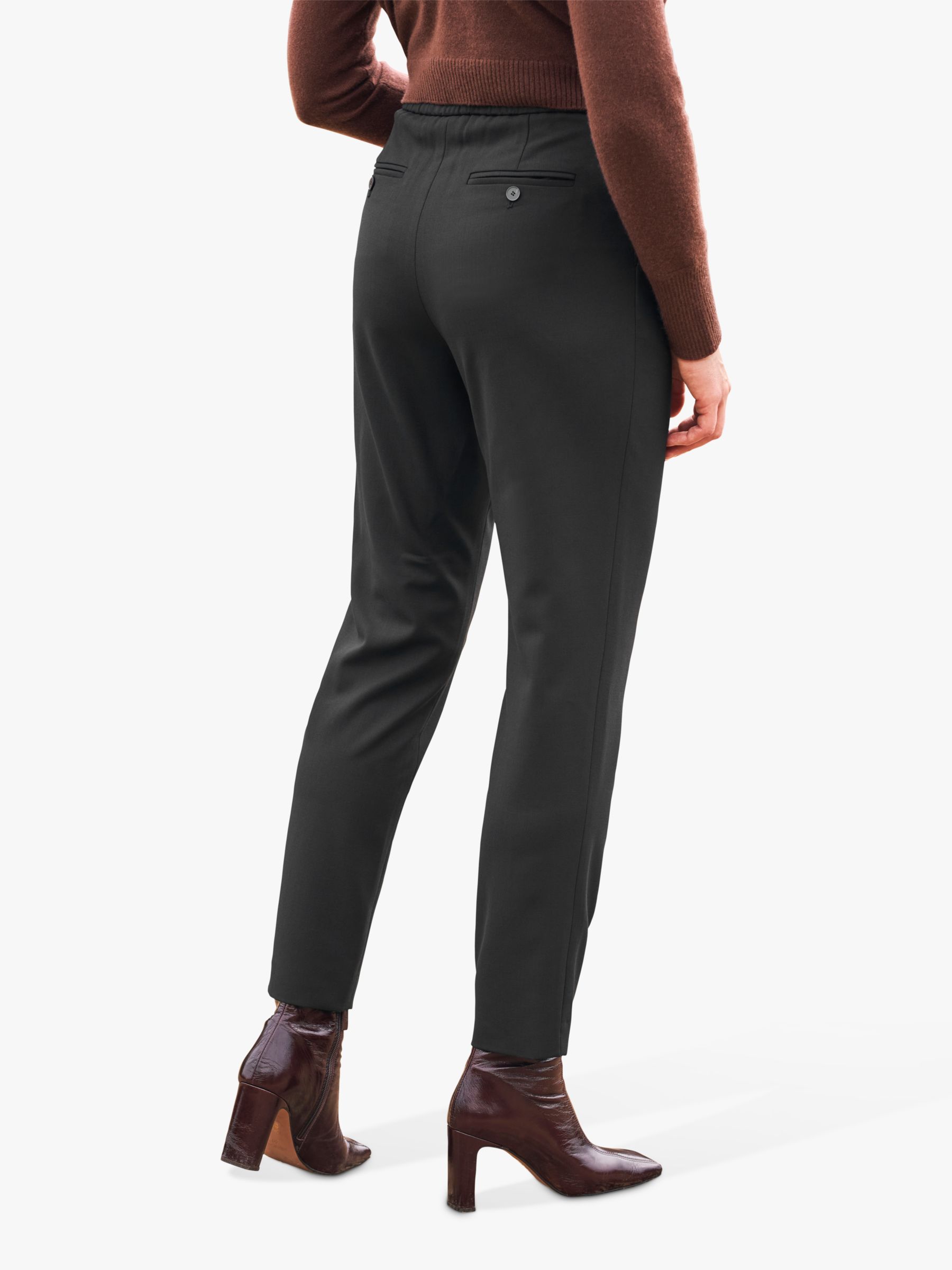 Pure Collection Relaxed Tapered Trousers, Black, 8