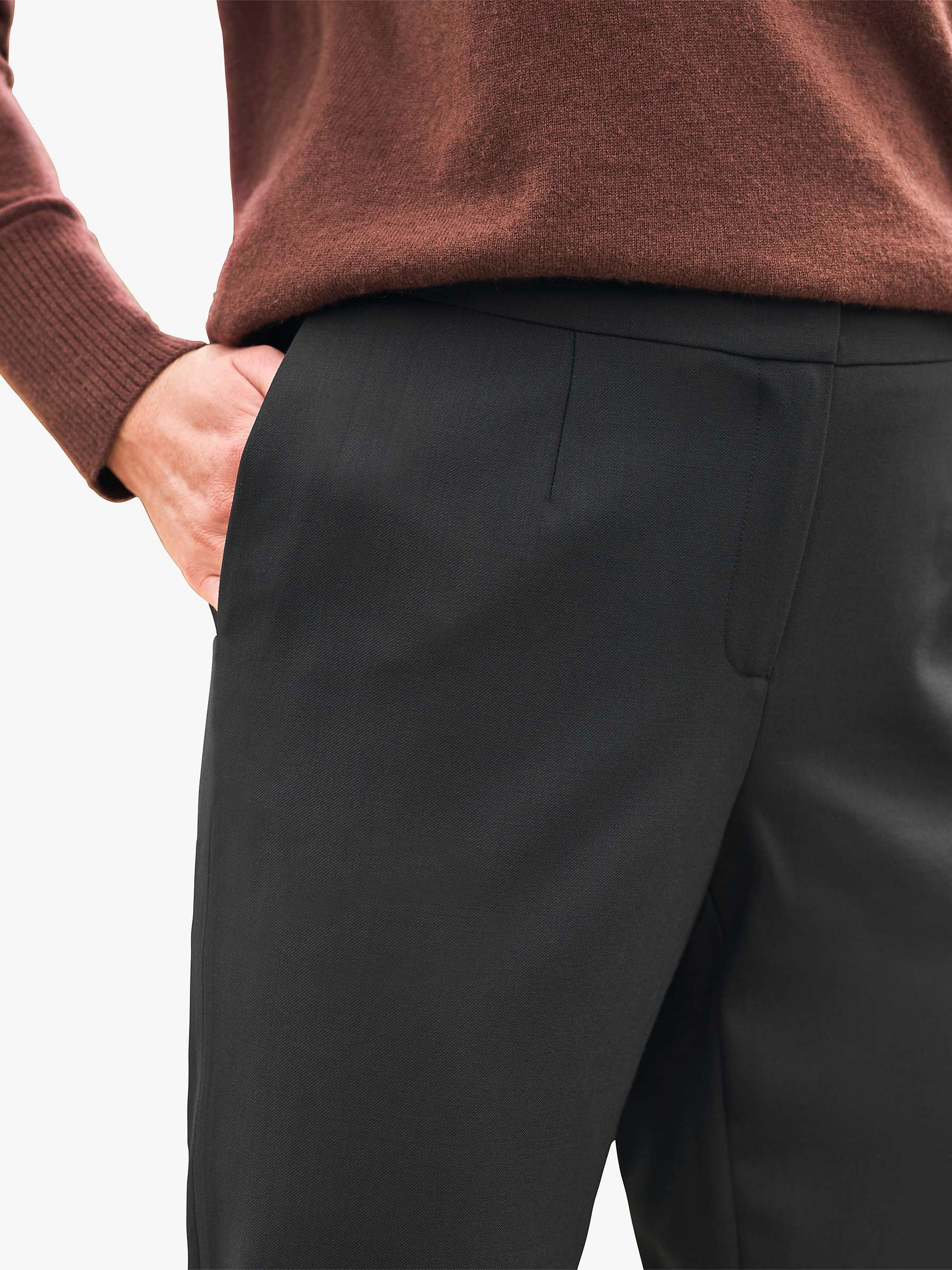 Buy Pure Collection Relaxed Tapered Trousers, Black Online at johnlewis.com