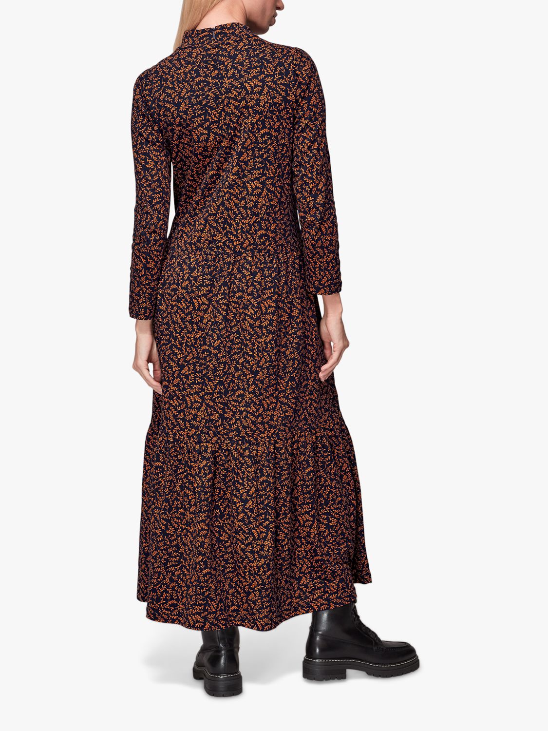 Whistles Autumn Leaves Tiered Maxi Dress, Multi at John Lewis & Partners