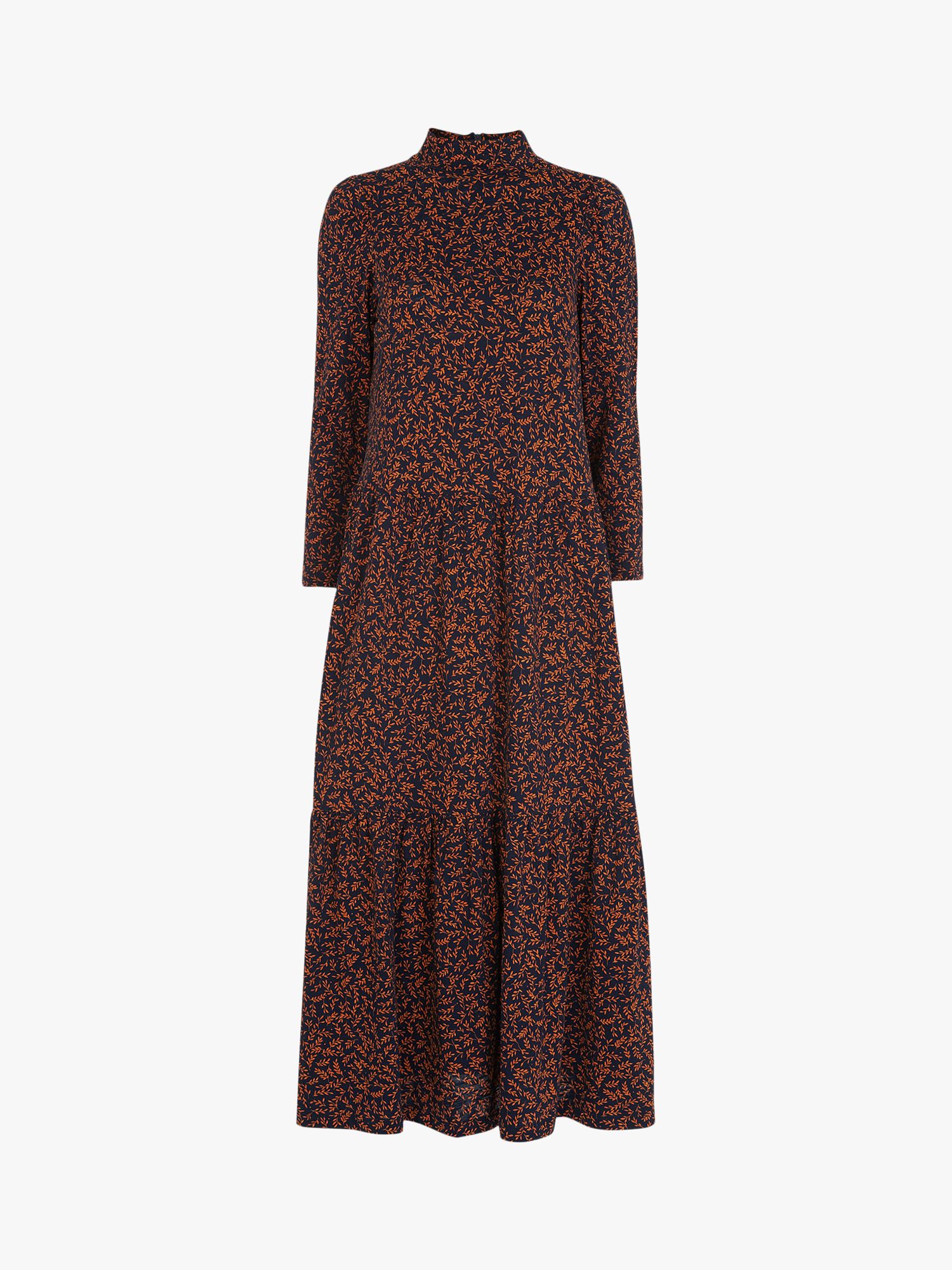 Whistles Autumn Leaves Tiered Maxi Dress, Multi at John Lewis & Partners