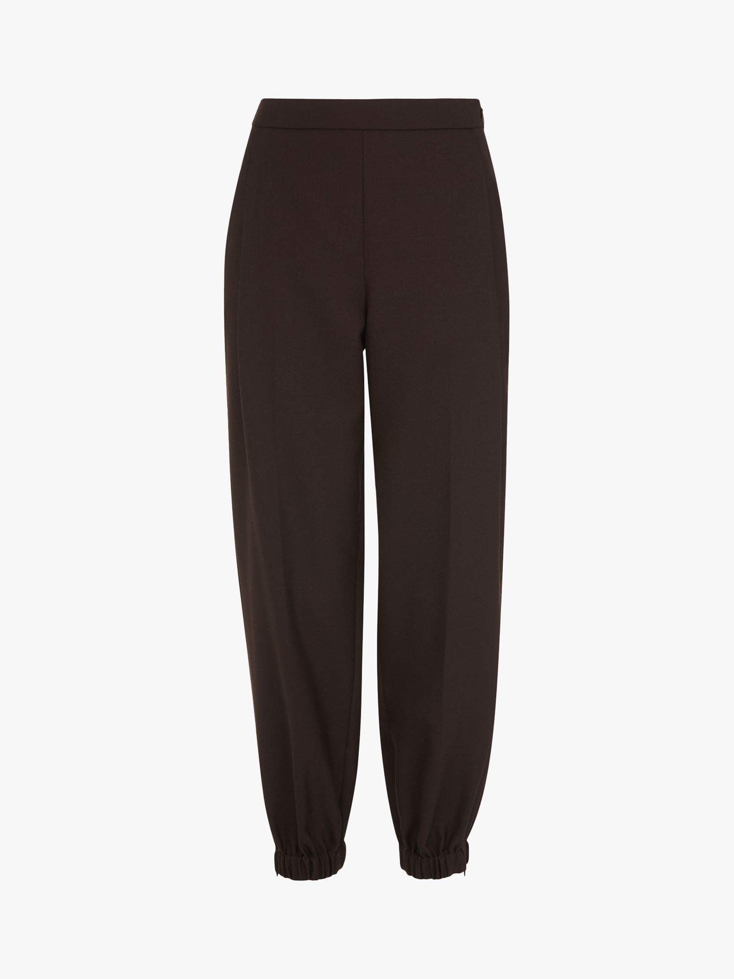Whistles Mia Stretch Waist Trousers, Chocolate at John Lewis & Partners