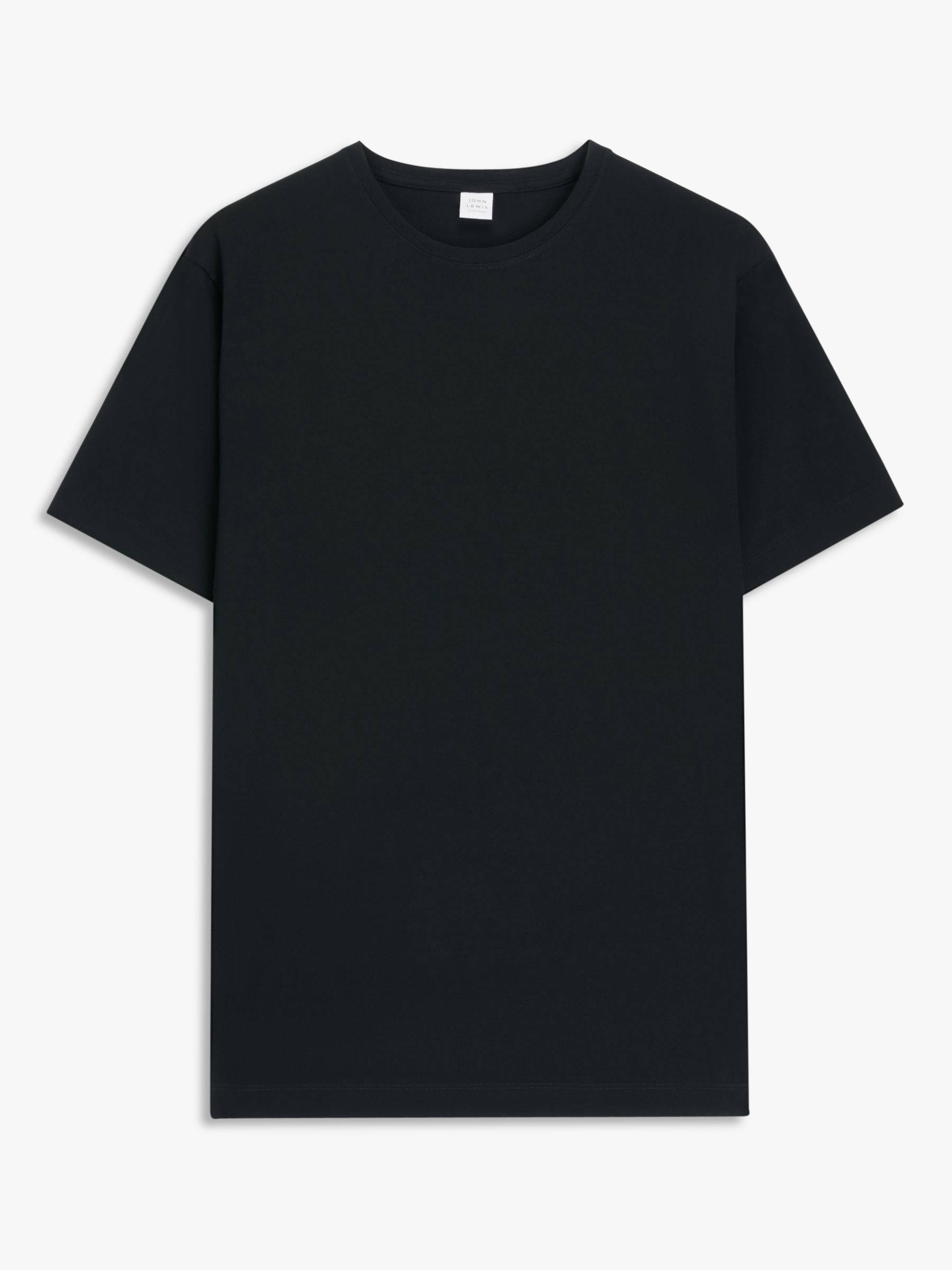 John Lewis Supima Cotton Jersey Crew Neck T-Shirt, Black, S