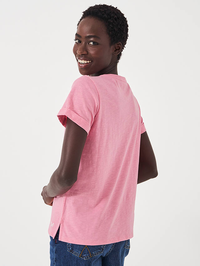 Crew Clothing Perfect Crew Slub T-Shirt, Pastel Pink