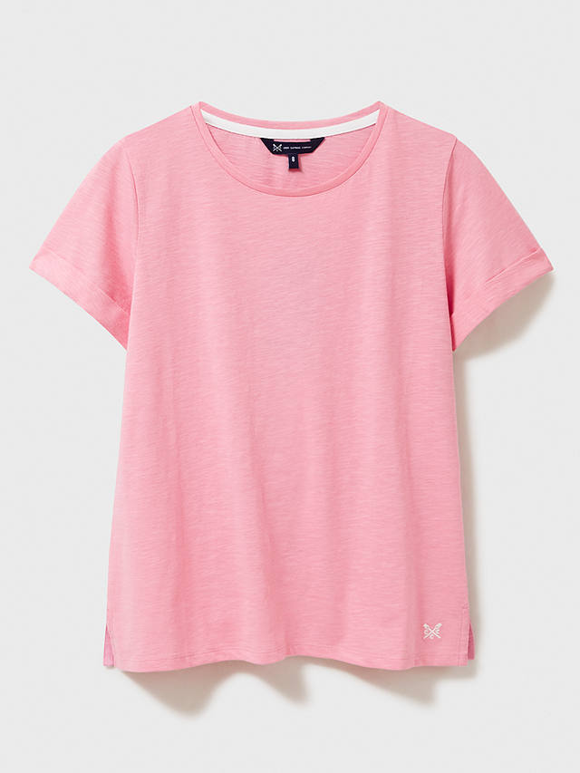 Crew Clothing Perfect Crew Slub T-Shirt, Pastel Pink