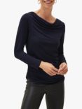 Phase Eight Massy Cowl Neck Jersey Top, Navy