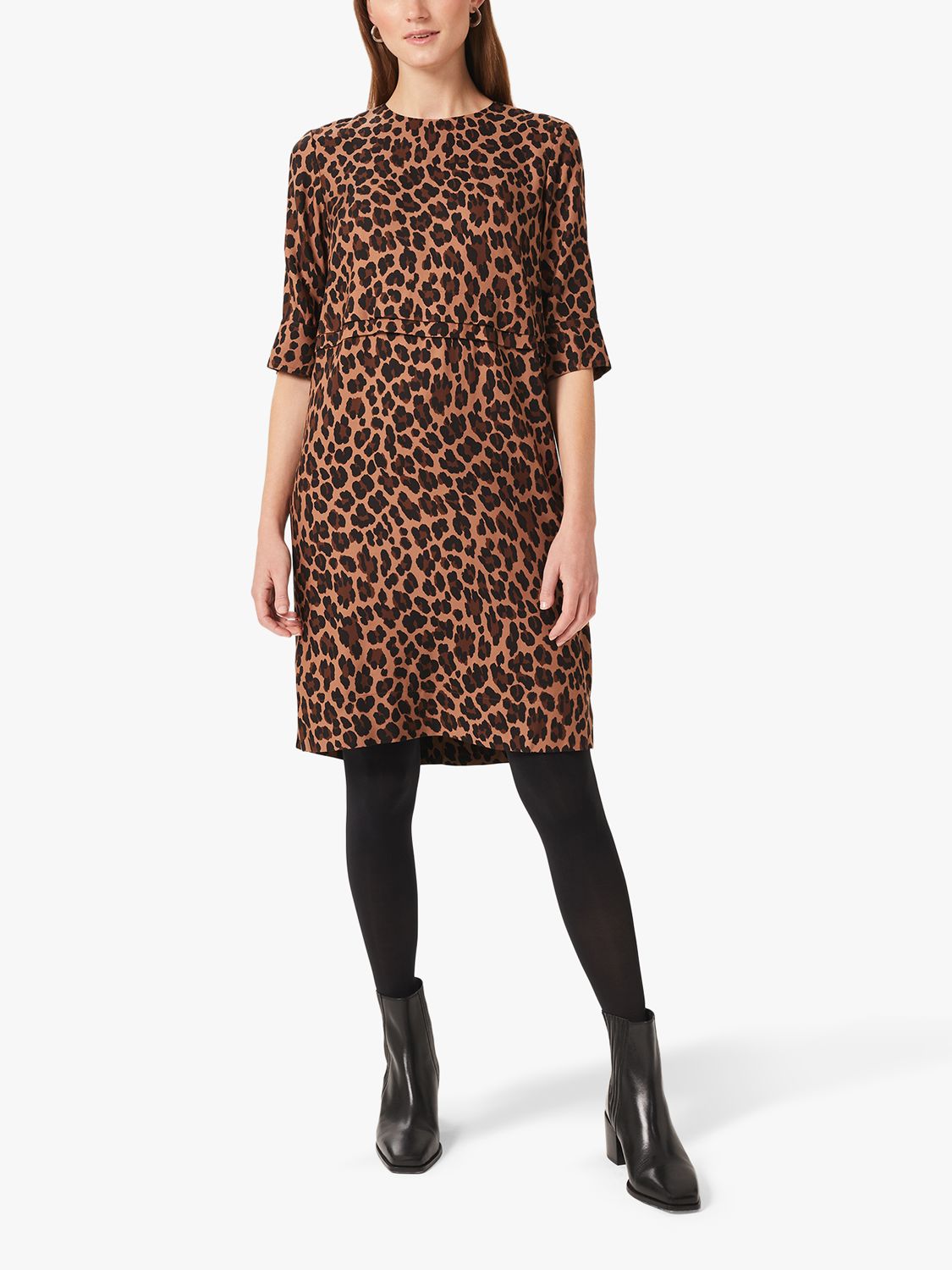 Hobbs Iza Leopard Print Tunic Dress