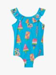 Hatley Kids' Fruity Pops Print Swimsuit, Bright Blue
