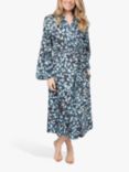 Cyberjammies Freya Leaf Print Dressing Gown, Blue/Multi