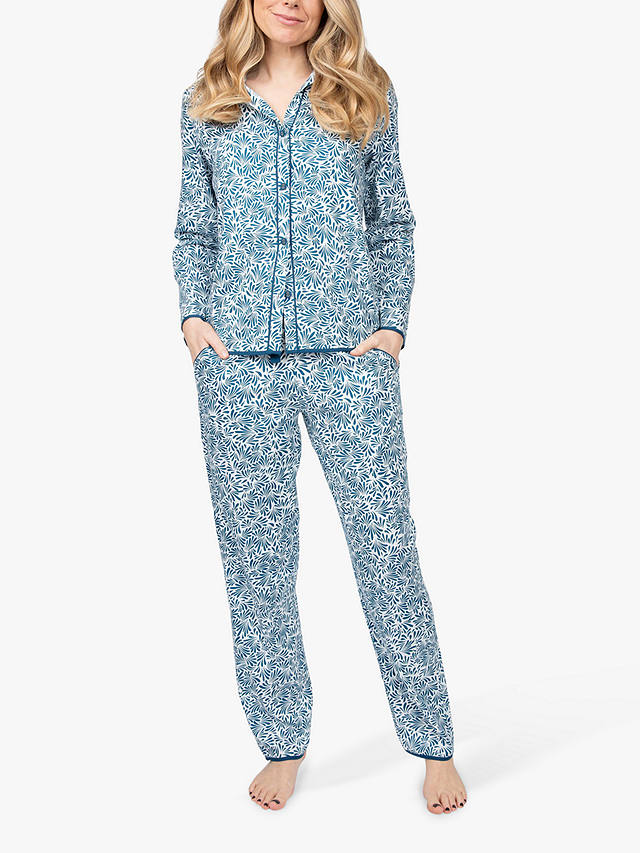 Cyberjammies Maria Leaf Print Pyjama Set, Teal Mix