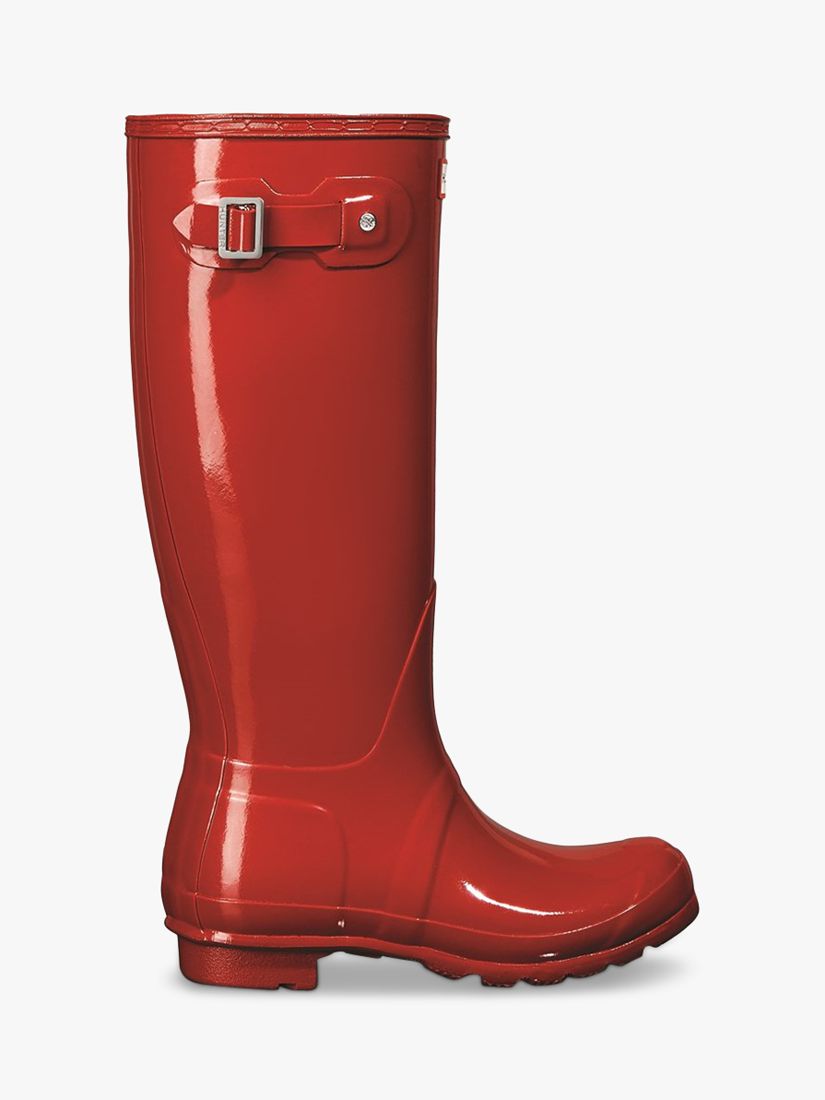 Kategori kapital stressende Hunter Original Tall Wellington Boots, Military Red Gloss at John Lewis &  Partners
