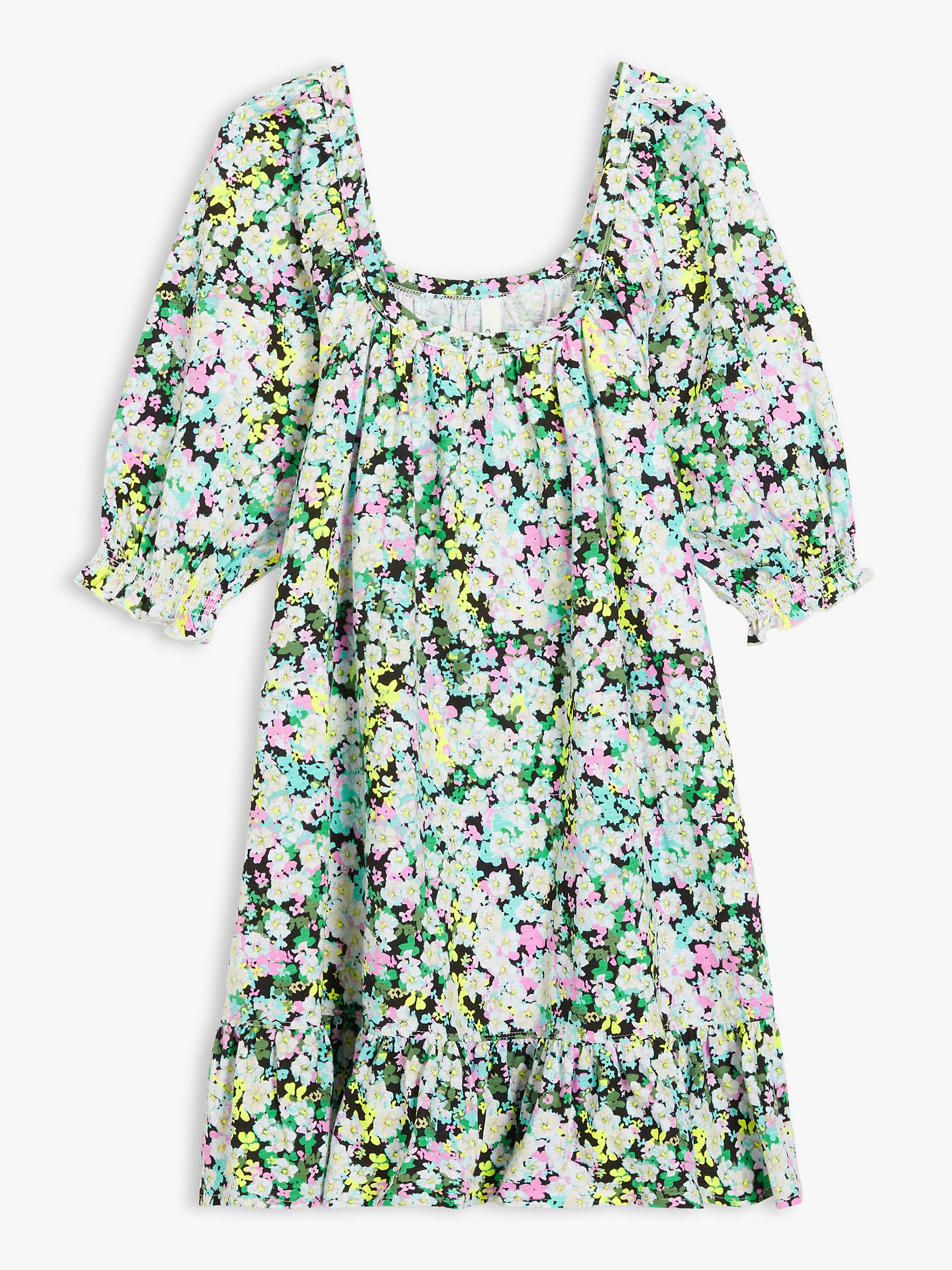 AND/OR Jodie Daisy Print Cotton Jersey Dress, Black/Multi at John Lewis ...