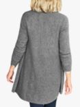 Pure Collection Gassato Cashmere Swing Cardigan, Soft Charcoal