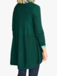 Pure Collection Gassato Cashmere Swing Cardigan, Forest Green