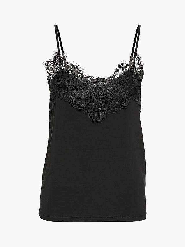 Soaked In Luxury Clara Lace Trim Camisole, Black