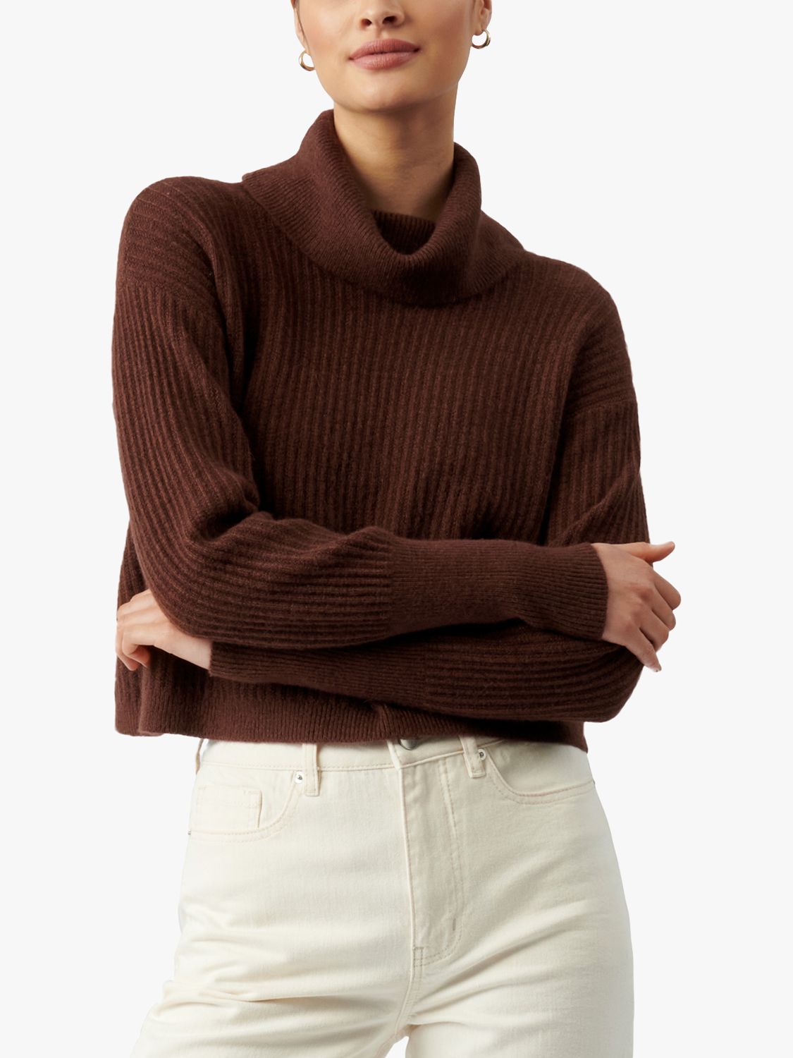 Forever New Wllow Roll Neck Jumper, Chocolate Brown M female 32% acrylic, 30% polyester, 27% polyamide, 7% wool, 2% alpaca, elastane