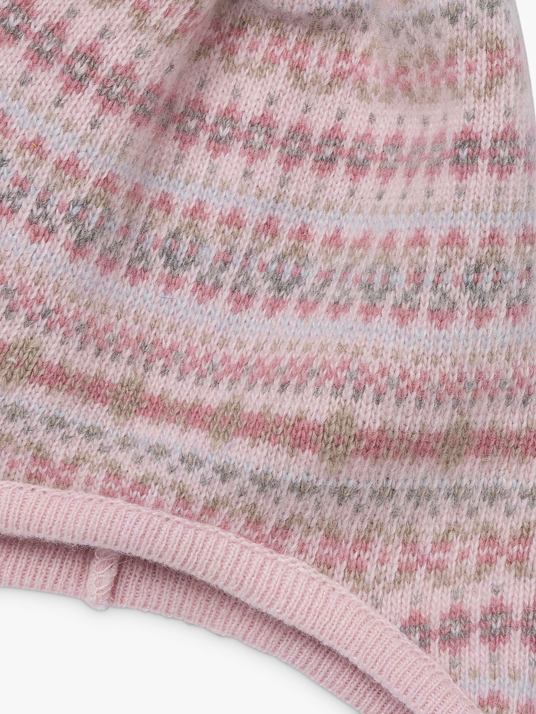 Buy Trotters Baby Fair Isle Cashmere Blend Hat, Pink Online at johnlewis.com
