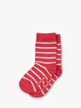 Polarn O. Pyret Baby Stripe Socks, Pack of 2, Red