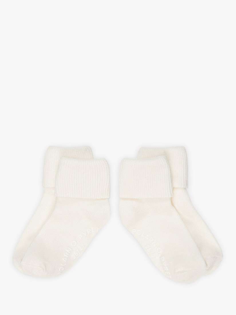 Buy Polarn O. Pyret Baby Plain Anti Slip Socks, Pack of 2, White Online at johnlewis.com