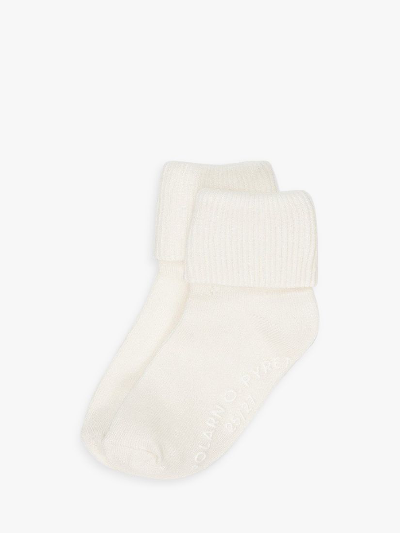 Buy Polarn O. Pyret Baby Plain Anti Slip Socks, Pack of 2, White Online at johnlewis.com