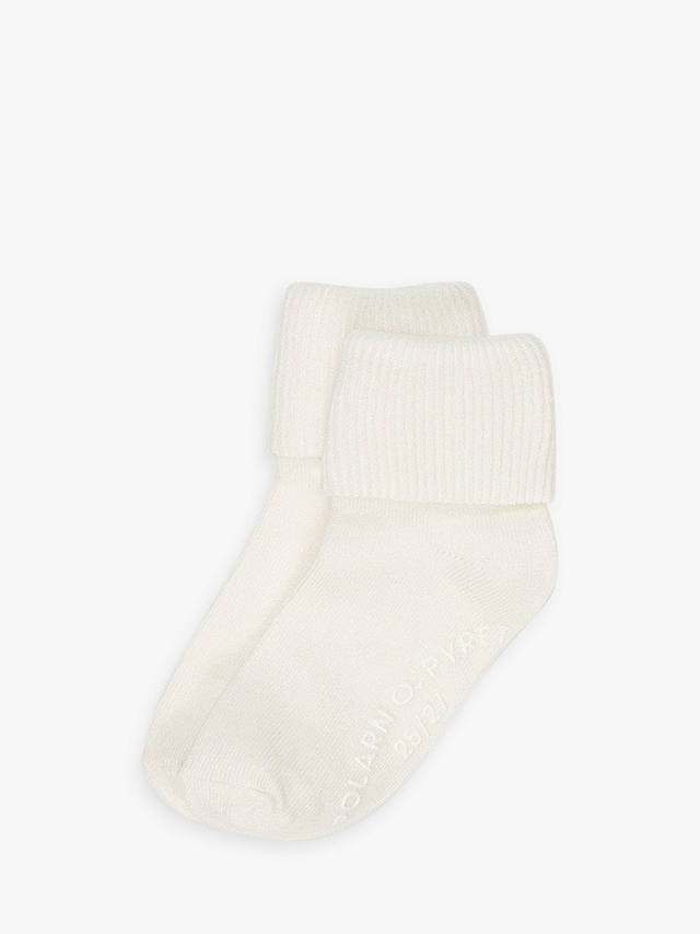Polarn O. Pyret Baby Plain Anti Slip Socks, Pack of 2, White